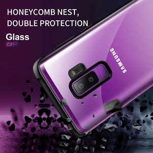 Samsung Galaxy S9 Premium  Edge Anti Scratch HD Clear 9H Hardness Tempered Glass Back Case Cover - BLACK