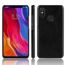 Load image into Gallery viewer, Redmi Note 6 Pro Luxury Leather Finish Anti Knock Hard PC Back Case Cover with Back Screen Guard