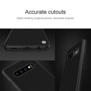 Samsung Galaxy S10 Plus Luxury Nylon Knitted Finish Back Case with Soft TPU Armour Frame - BLACK