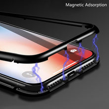 Load image into Gallery viewer, Vivo V9 Shock Proof Luxury Magnetic Adsorption Metal Bumper Auto-Fit Tempered Back Case