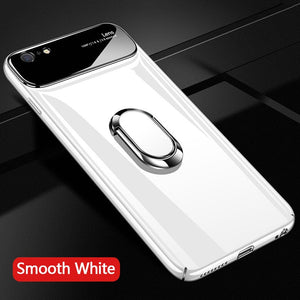 Luxury Smooth Mirror Effect Ring Holder Kickstand Back Case for Apple iPhone 7/8