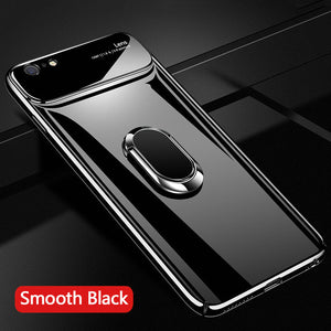 Luxury Smooth Mirror Effect Ring Holder Kickstand Back Case for Apple iPhone 7/8