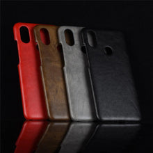 Load image into Gallery viewer, Redmi Note 6 Pro Luxury Leather Finish Anti Knock Hard PC Back Case Cover with Back Screen Guard