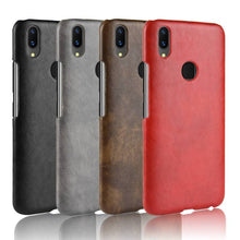 Load image into Gallery viewer, Vivo V9 Luxury Leather Finish Anti Knock Hard PC Back Case Cover with Back Screen Guard