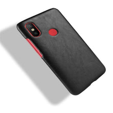 Load image into Gallery viewer, Redmi Note 6 Pro Luxury Leather Finish Anti Knock Hard PC Back Case Cover with Back Screen Guard