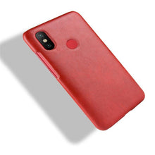 Load image into Gallery viewer, Redmi Note 6 Pro Luxury Leather Finish Anti Knock Hard PC Back Case Cover with Back Screen Guard