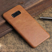Load image into Gallery viewer, Samsung Galaxy S8 Plus Luxury Leather Finish Anti Knock Hard PC Back Case Cover with Back Screen Guard
