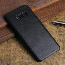 Load image into Gallery viewer, Samsung Galaxy S8 Plus Luxury Leather Finish Anti Knock Hard PC Back Case Cover with Back Screen Guard