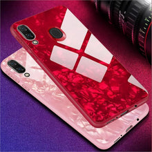 Load image into Gallery viewer, Samsung Galaxy M20 Marble Pattern Bling Shell Case [9H Tempered Glass Back Cover] with Soft TPU Bumper,Anti-Scratch Phone Case
