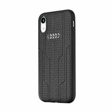 Load image into Gallery viewer, AUDI A/6 ® For Apple iPhone X / XS/ XR /XSMAX Official Dotted Swiss Design Genuine Leather Back Cover- BLACK