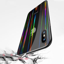 Load image into Gallery viewer, Apple iPhone X Premium Rainbow Aurora Transparent Tempered Glass Case Hard Shell Back Case