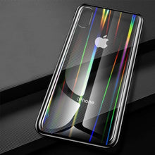 Load image into Gallery viewer, Apple iPhone X Premium Rainbow Aurora Transparent Tempered Glass Case Hard Shell Back Case
