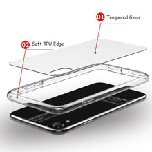 Load image into Gallery viewer, Apple iPhone X Premium Rainbow Aurora Transparent Tempered Glass Case Hard Shell Back Case