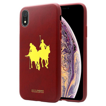 Load image into Gallery viewer, Apple iPhone XR Luxury Santa Barbara Polo & Racquet Club Genuine Leather Hard Back Case Cover