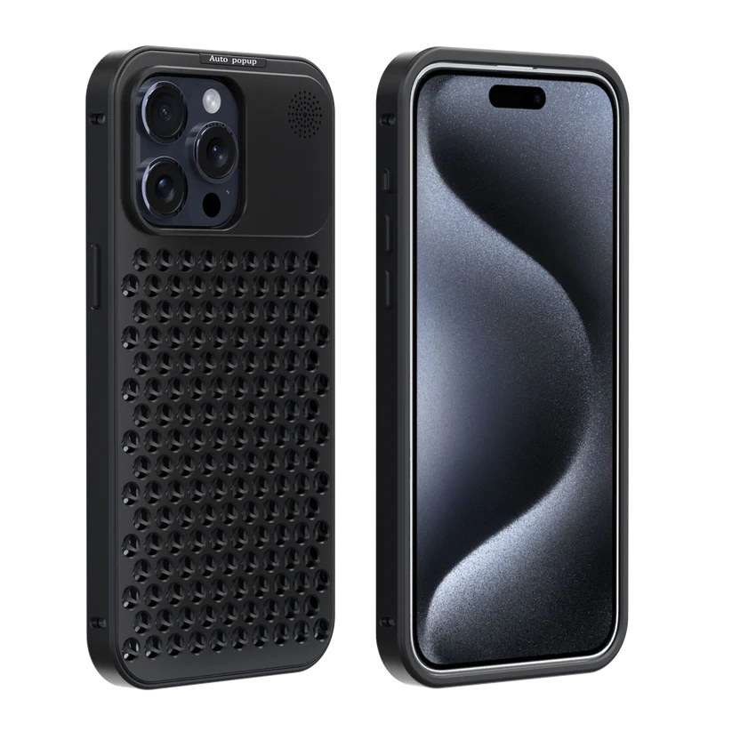 Aero Mesh Pro ® Metallic Alloy Shockproof Cooling Hybrid Case for iPhone 15 Series (Pro / Pro Max)