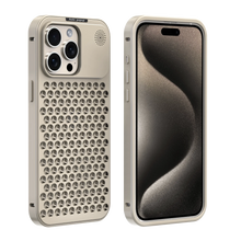 Load image into Gallery viewer, Aero Mesh Pro ® Metallic Alloy Shockproof Cooling Hybrid Case for iPhone 15 Series (Pro / Pro Max)