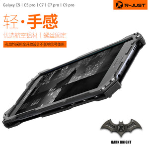 R-Just Batman Shockproof Aluminum Shell Metal Case with Custom Batarang Stand for Samsung S8
