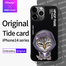 Load image into Gallery viewer, Premium Nimmy ® Hip Hop Series 3D Embroidery Leather Case with Chain for iPhone 14 Series