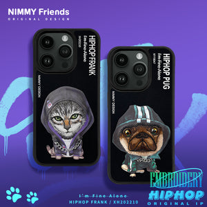 Premium Nimmy ® Hip Hop Series 3D Embroidery Leather Case with Chain for iPhone 14 Series