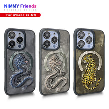 Load image into Gallery viewer, Premium Nimmy ® Fantasy Dreamy Animal Series 3D Embroidery Leather Case with Magsafe for iPhone 15 Series