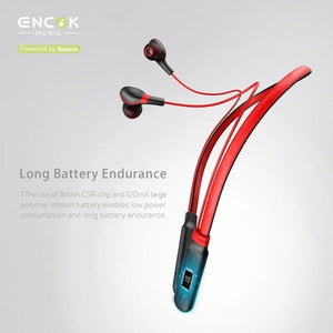 Encok S16 Bluetooth Wireless Magnetic Sports Earphone Ultra Light Weight Neck Hung with Mic