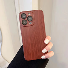 Load image into Gallery viewer, Premium 3D Plating Wooden Design Back Case For iPhone 15 Series (Optional Logo)