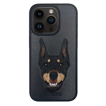 Load image into Gallery viewer, Santa Barbara Polo &amp; Racquet Club ® Luxury Curtis Series Leather Case for iPhone 15 Series - Dog (Black)