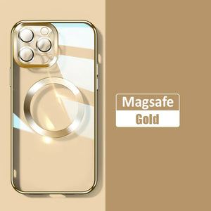 Premium Magsafe Magnetic Wireless Electroplating Clear Case With Camera Protection For iPhone 14 Series