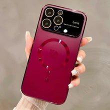 Load image into Gallery viewer, Premium Magsafe Wireless Charging AG Nano Chromatic Glass Lens Case For iPhone 15 Series
