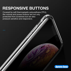 Apple iPhone X Premium Rainbow Aurora Transparent Tempered Glass Case Hard Shell Back Case