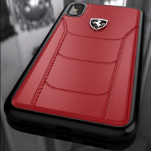 Load image into Gallery viewer, Apple iPhone XS Max Luxury Ferrari Scuderia 488 Series Genuine Leather Back Case - RED