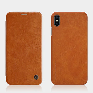 Apple iPhone XS Max Nillkin Qin Series Royal Leather Vintage Flip Case Cover