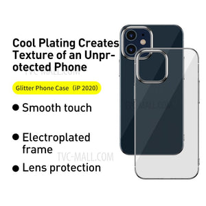 Premium Electroplated Glossy Look Square Silicon Clear Case For iPhone 13 Series