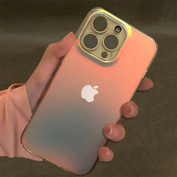 Premium Glitter Anti Shock Rainbow Laser Gradient Back Case For iPhone 14 Series