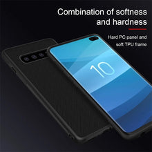 Load image into Gallery viewer, Luxury Nillkin Nylon Knitted Finish Back Case with Soft TPU Armour Frame for Samsung Galaxy S10 Plus - BLACK