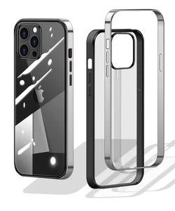 Luxury 2 Layer Anti Shock Clear PC Case with Electroplating for iPhone 13 Pro Max