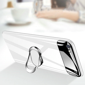 Apple iPhone X / XS Luxury Glossy Camera Lens Protection Case with Magnetic Ring Holder Cover