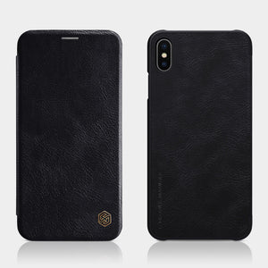Apple iPhone XS Max Nillkin Qin Series Royal Leather Vintage Flip Case Cover