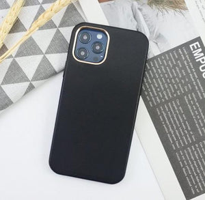 Luxury Edition Premium Leather Case with Metal Camera Ring for iPhone 13 Series