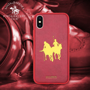 Apple iPhone XS Max Luxury Santa Barbara Polo & Racquet Club Engraved Art Leather Back Case Cover