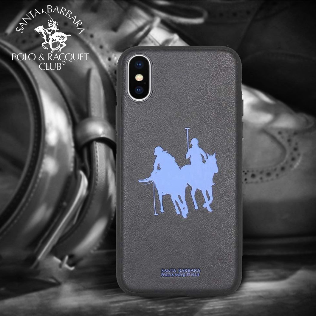 Apple iPhone XS Max Luxury Santa Barbara Polo & Racquet Club Engraved Art Leather Back Case Cover