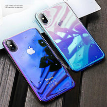 Load image into Gallery viewer, Apple iPhone X / XS Luxury Blue Ray Laser Gradient Dual Color Hard Back Case Cover - BLUE
