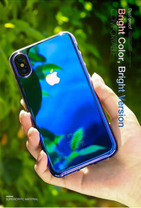 Apple iPhone X / XS Luxury Blue Ray Laser Gradient Dual Color Hard Back Case Cover - BLUE