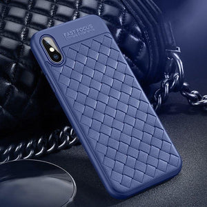 Apple iPhone X Premium Classic Soft Silicone Ultra Slim Breathable Weaving Back Case Cover