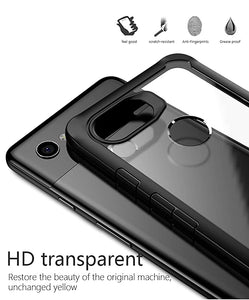 Premium Heavy Duty Drop Protection Transparent Hybrid Armor Bumper Back Case for Google Pixel 2/ Pixel 2 XL - BLACK
