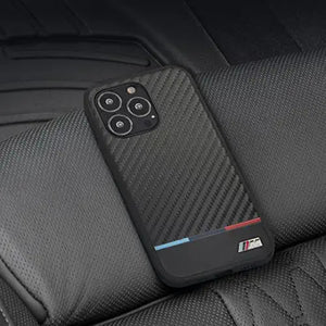 BMW Phone Case in Black with Horizontal Stripes, Leather M Collection –  Casetrend