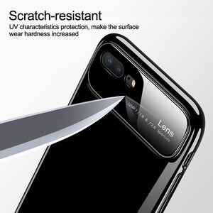 HENKS Luxury Smooth Mirror Camera Lens Anti Scratch Back Case Cover for Apple iPhone 8 Plus/ 7 Plus