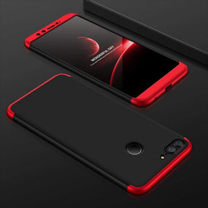 Full Protection [360 Degree] Matte Finish PC Back Case for One Plus 5T- Red_Black_Red