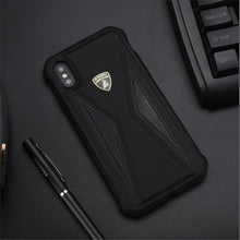 Load image into Gallery viewer, Apple iPhone X/XS Luxury Automobili Lamborghini Genuine Leather &amp; Carbon Fiber Back Case Cover