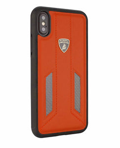 Apple iPhone X/XS Official Automobili Lamborghini Genuine Leather & Carbon Fiber Back Case Cover